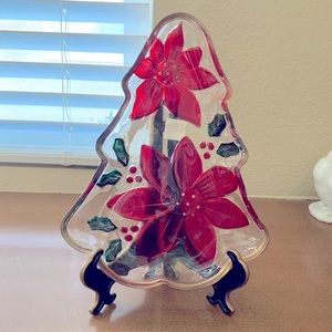 Glass Tree Plate by Holiday Spirit